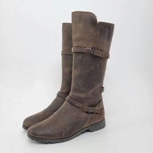 Teva Dark Brown Leather De La Vina Tall Boots Size 5